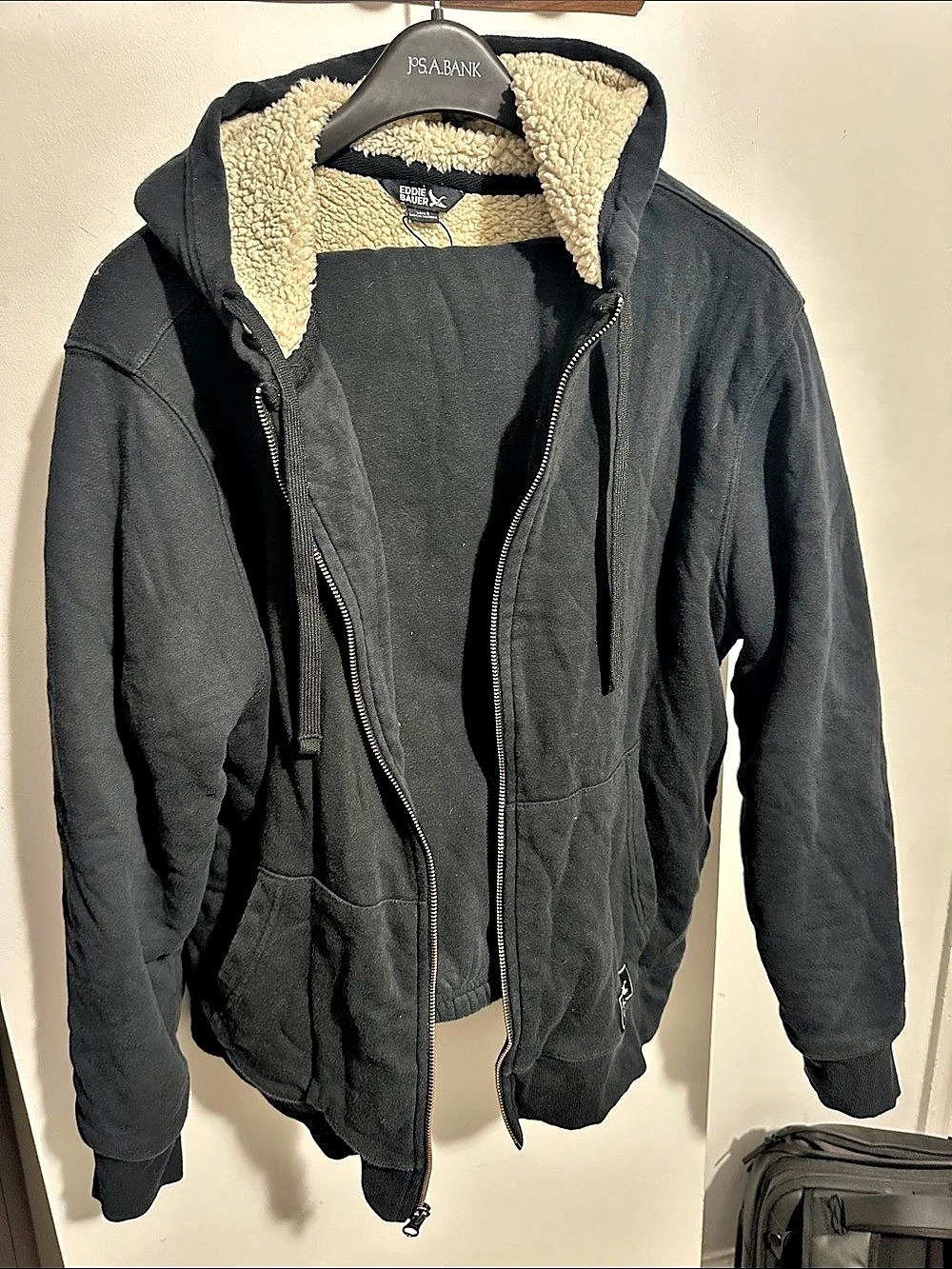 Eddie Bauer Men's Faux Shearling Lined Full-Zip Hoodie & matching pants set.